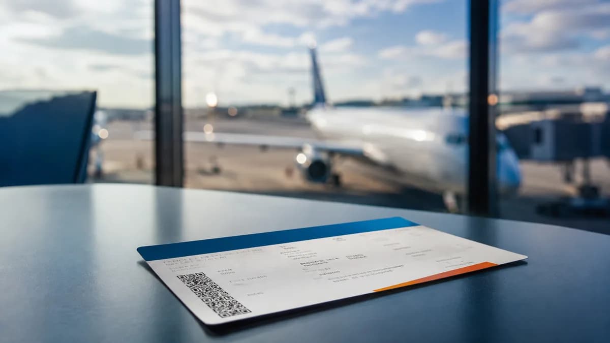 Carte d'embarquement posée sur une table, illustrant le remboursement d'un billet d'avion non utilisé